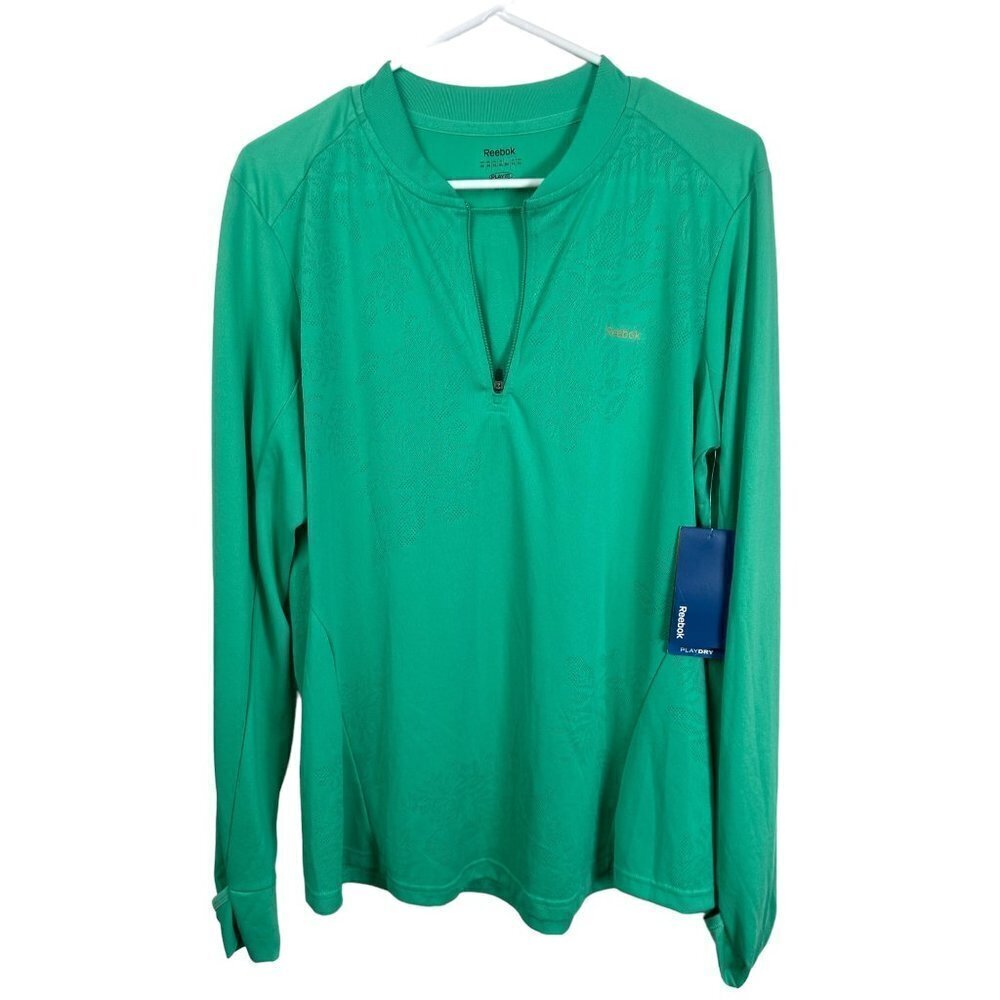 Reebok long sleeve floral lace shirt, NWT, mint green, XL